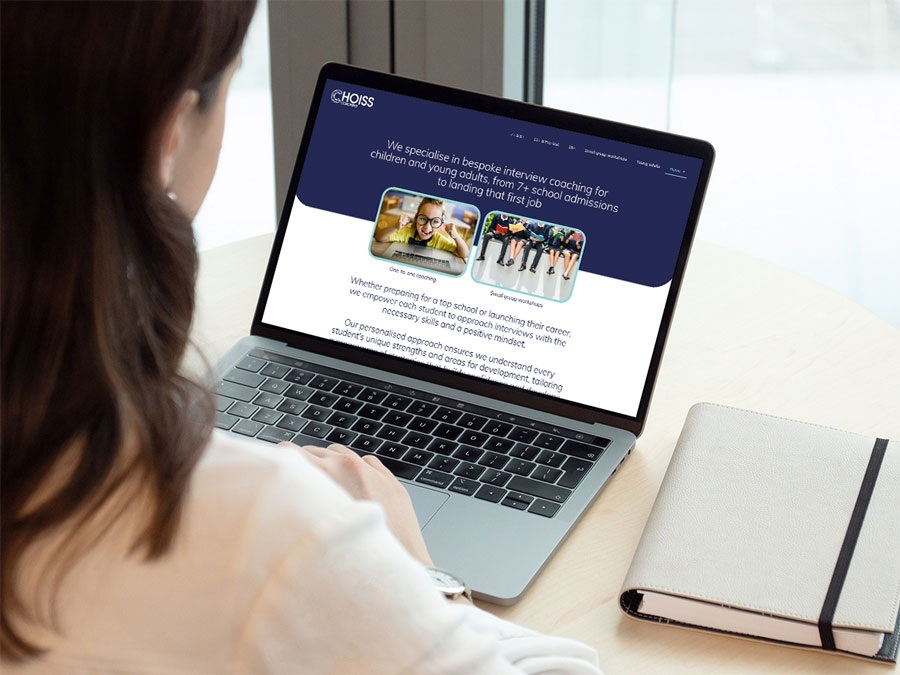 Choiss Coaching website on a laptop